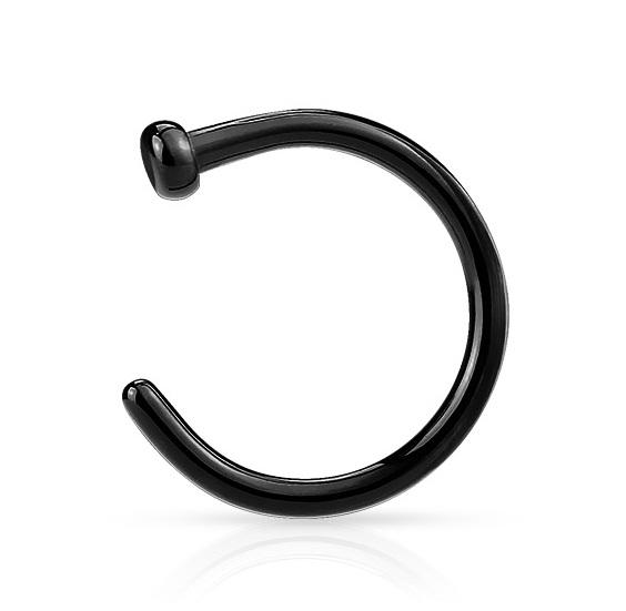 

Серьга полукольцо для пирсинга носа PiercedFish NOCPG/NOCPR/NOCPT из стали (Черный, 0.8 мм, 6 мм)