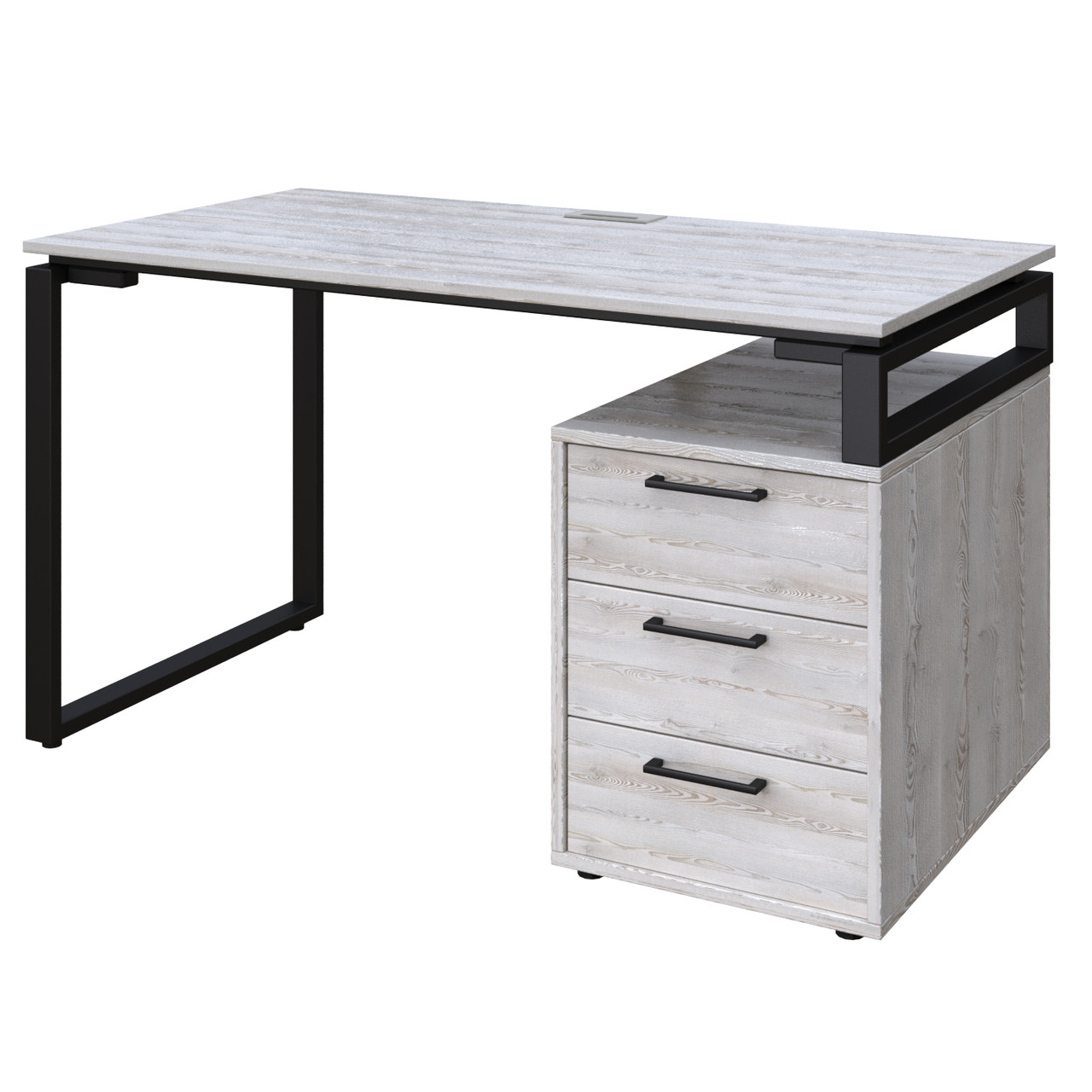 

Офисный письменный стол Loft Details L135b сосна лофт белая 36