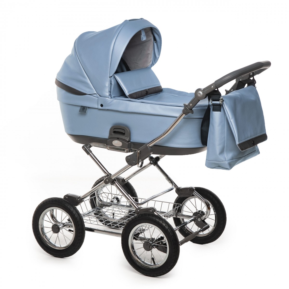 

Коляска универсальная 2 в 1 Roan Bloom Classic Blue Pearl с дождевиком и москитной сеткой + сумка для мамы