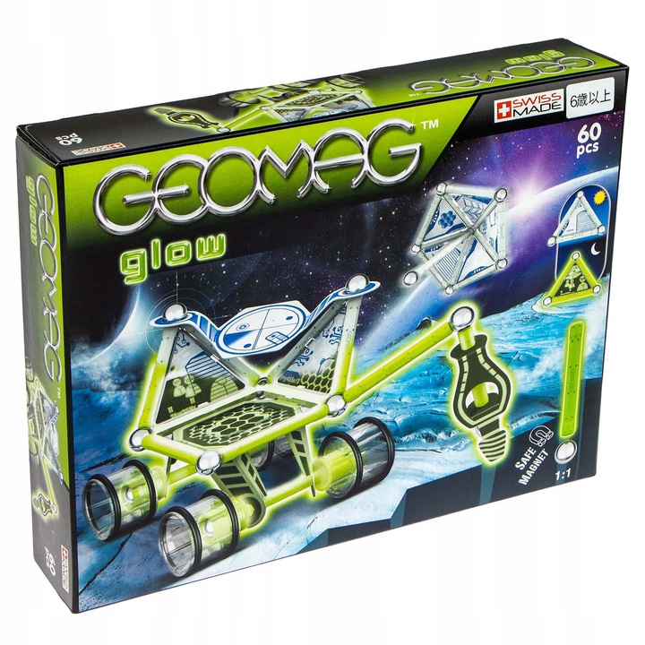 

Магнитный конструктор Geomag Glow 60 деталей