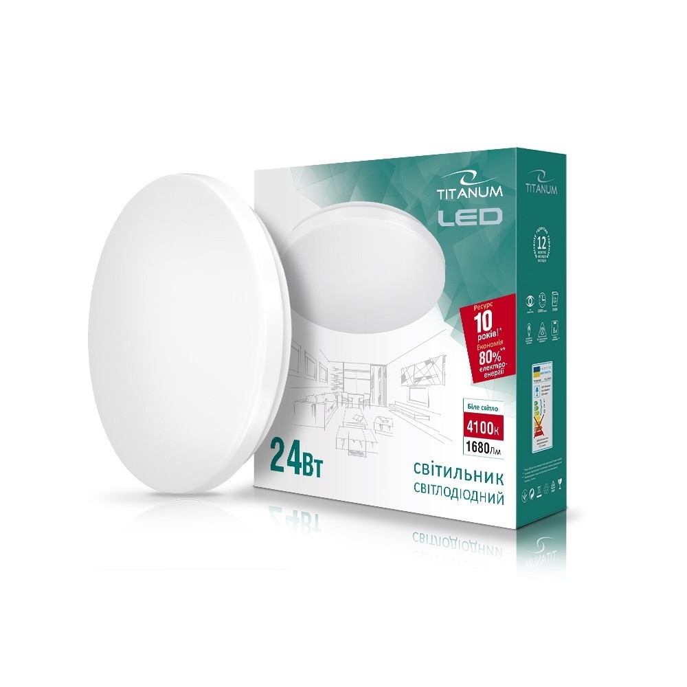 

LED світильник настінно-стельовий TITANUM 24W 4100K Матовий