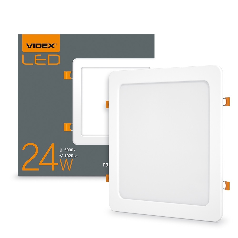 

LED світильник вбудований квадрат VIDEX 24W 5000K
