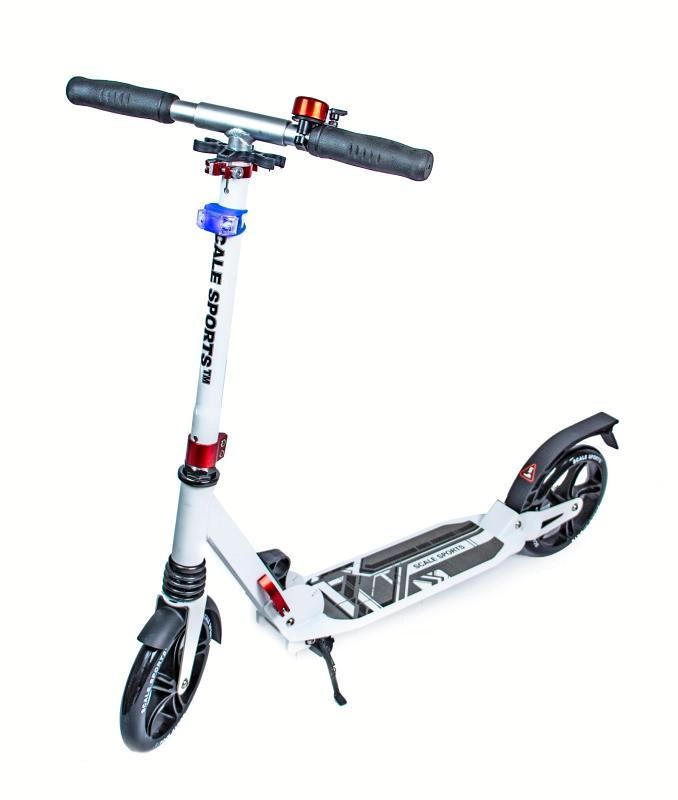 

Самокат двухколесный Scale Sports WHITE LED-фонарик складной