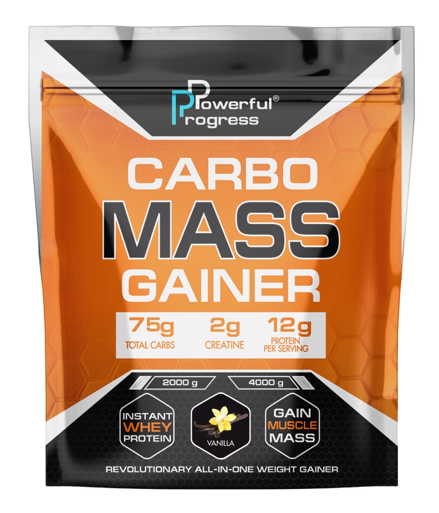 

Гейнер высокоуглеводный Карбо Масс Powerful Progress Сarbo Mass Gainer 4 кг ваниль