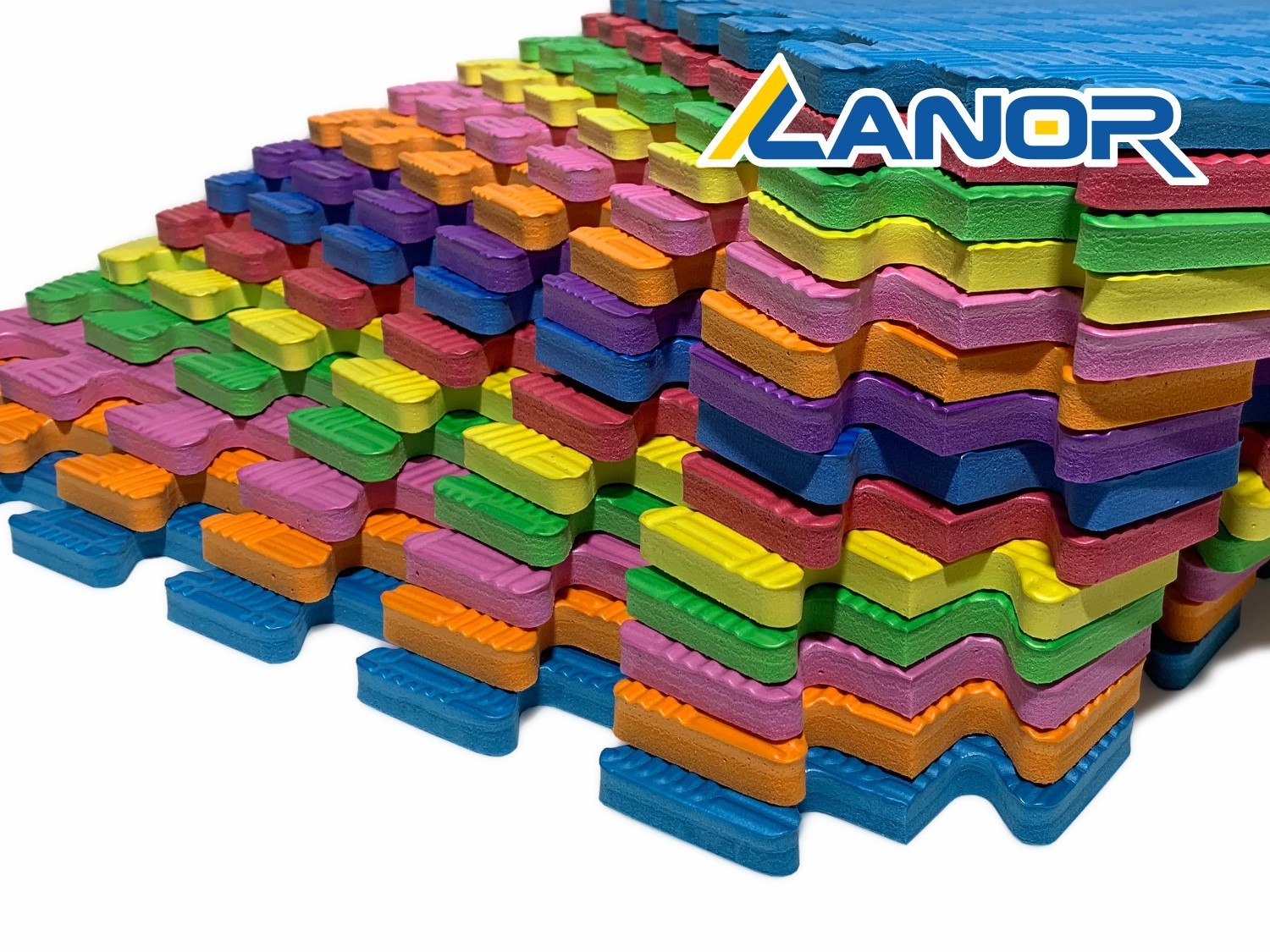 

Мягкий пол коврик-пазл Радуга Плетёнка Lanor 200x200x1.2 cм Разноцветный (19)