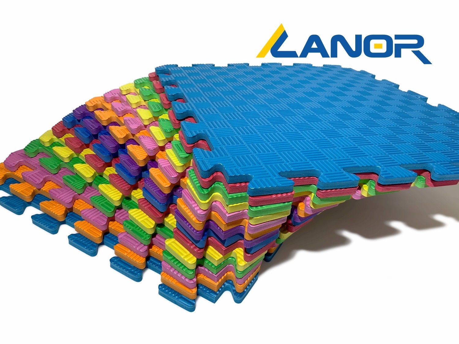 

Мягкий пол коврик-пазл Радуга Плетёнка Lanor 200x150x1.2 cм Разноцветный (18)