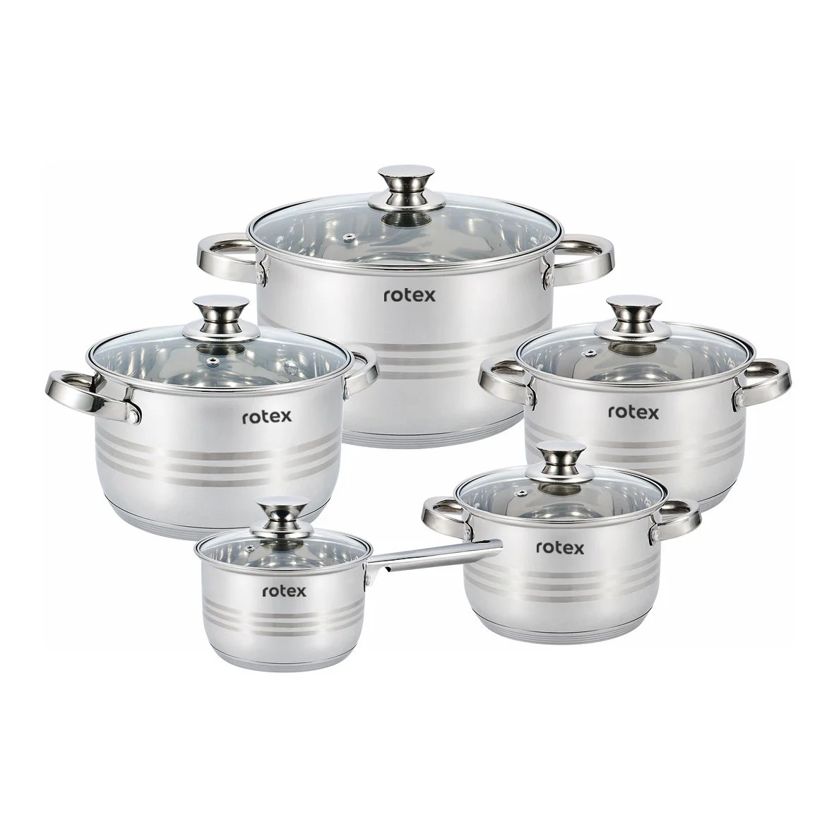 

Набор посуды из нержавеющей стали Rotex Lamezia 10 предметов (RC305-10L Lamezia)