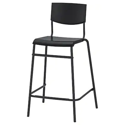 

Барный стул со спинкой IKEA STIG 63 см Черный (304.984.18)