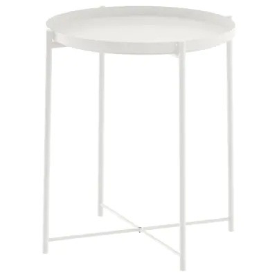 

Столик IKEA GLADOM с подносом круглый Белый (703.378.19)