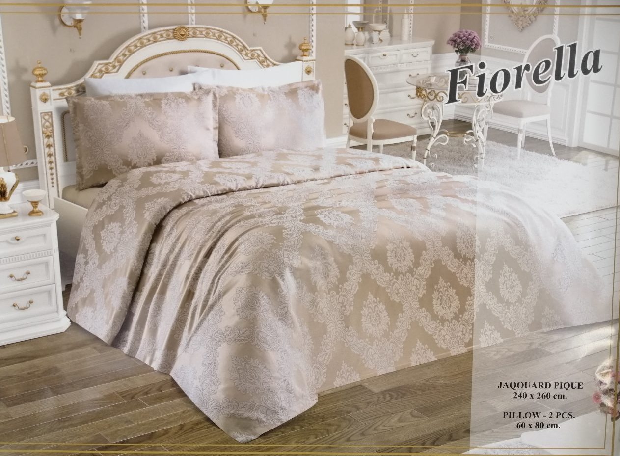 

Покрывало My Bed Fiorella Жаккард 240х260 + наволочки 50x70 2 шт Кофейный