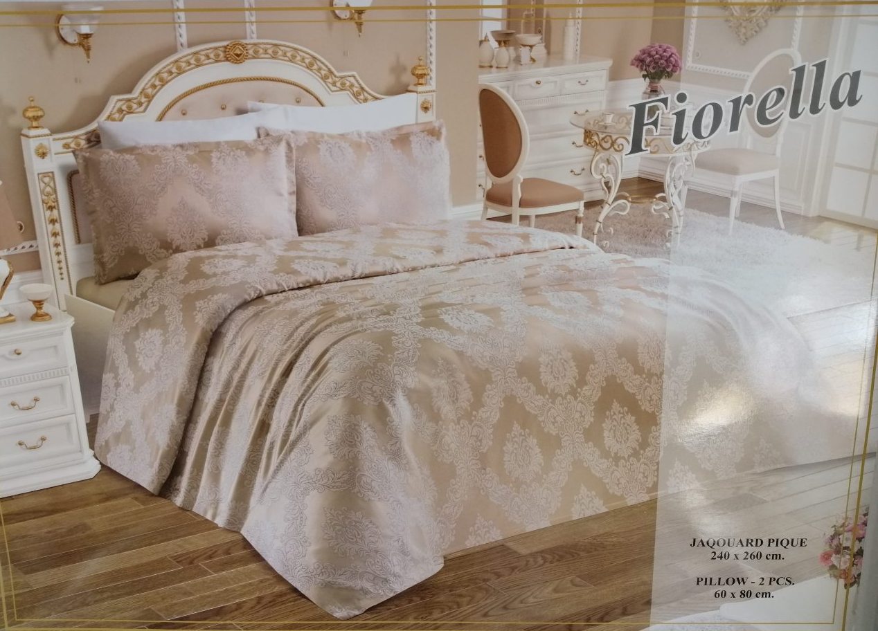

Покрывало My Bed Fiorella Жаккард 240х260 + наволочки 50x70 2 шт Кремовый