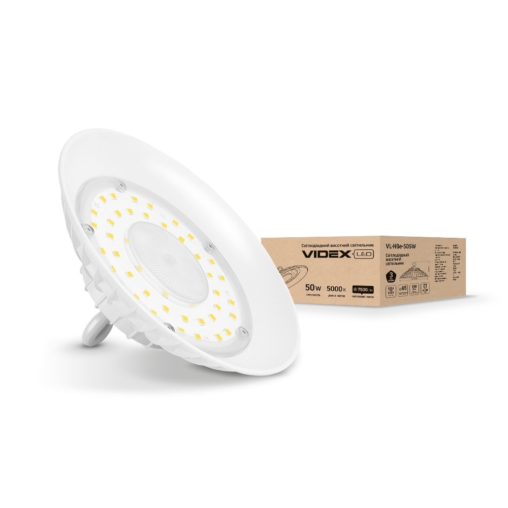 

LED світильник висотний ХайБей VIDEX 50W 5000K білий