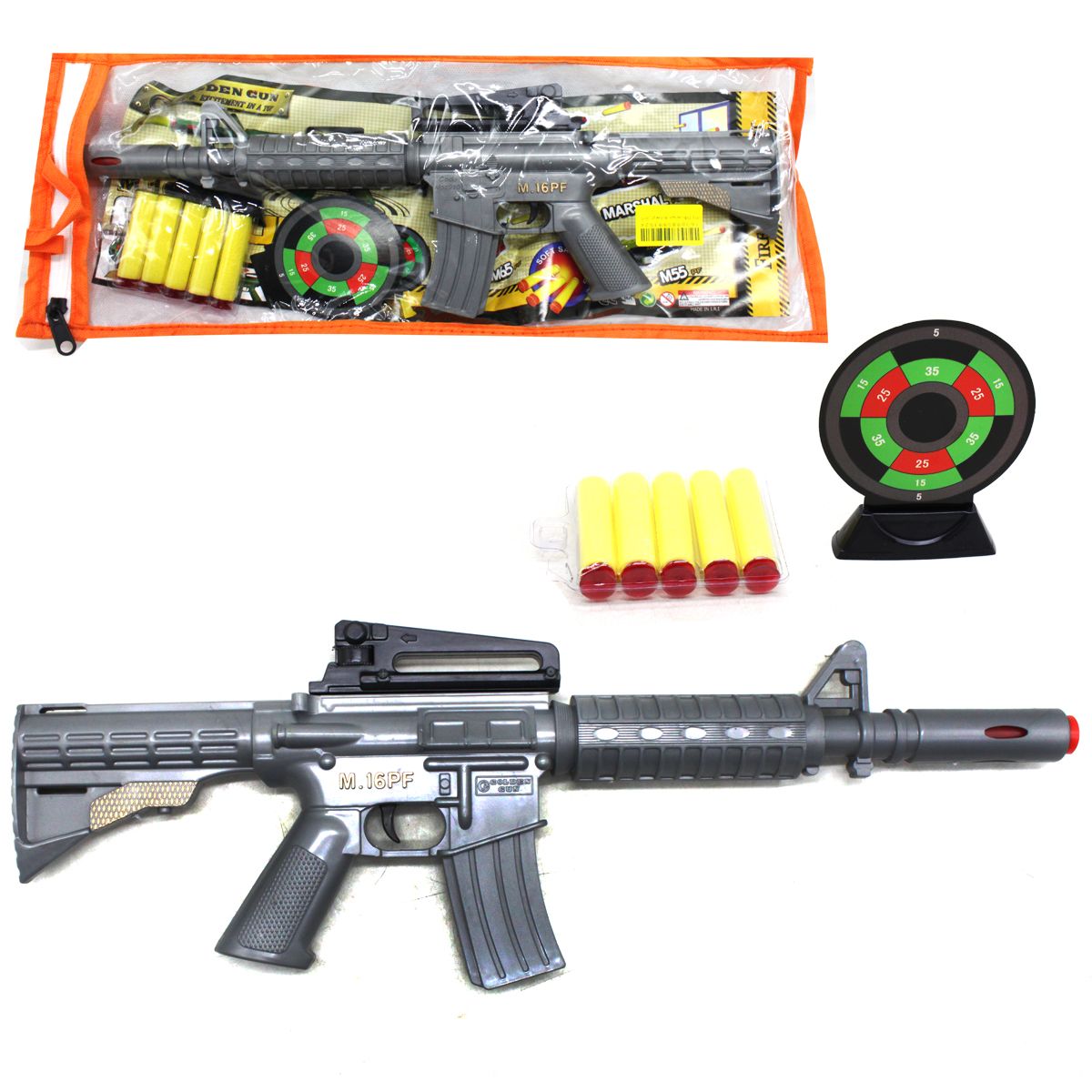

Детский автомат для мальчиков с патронами A-Toys Lid cерый