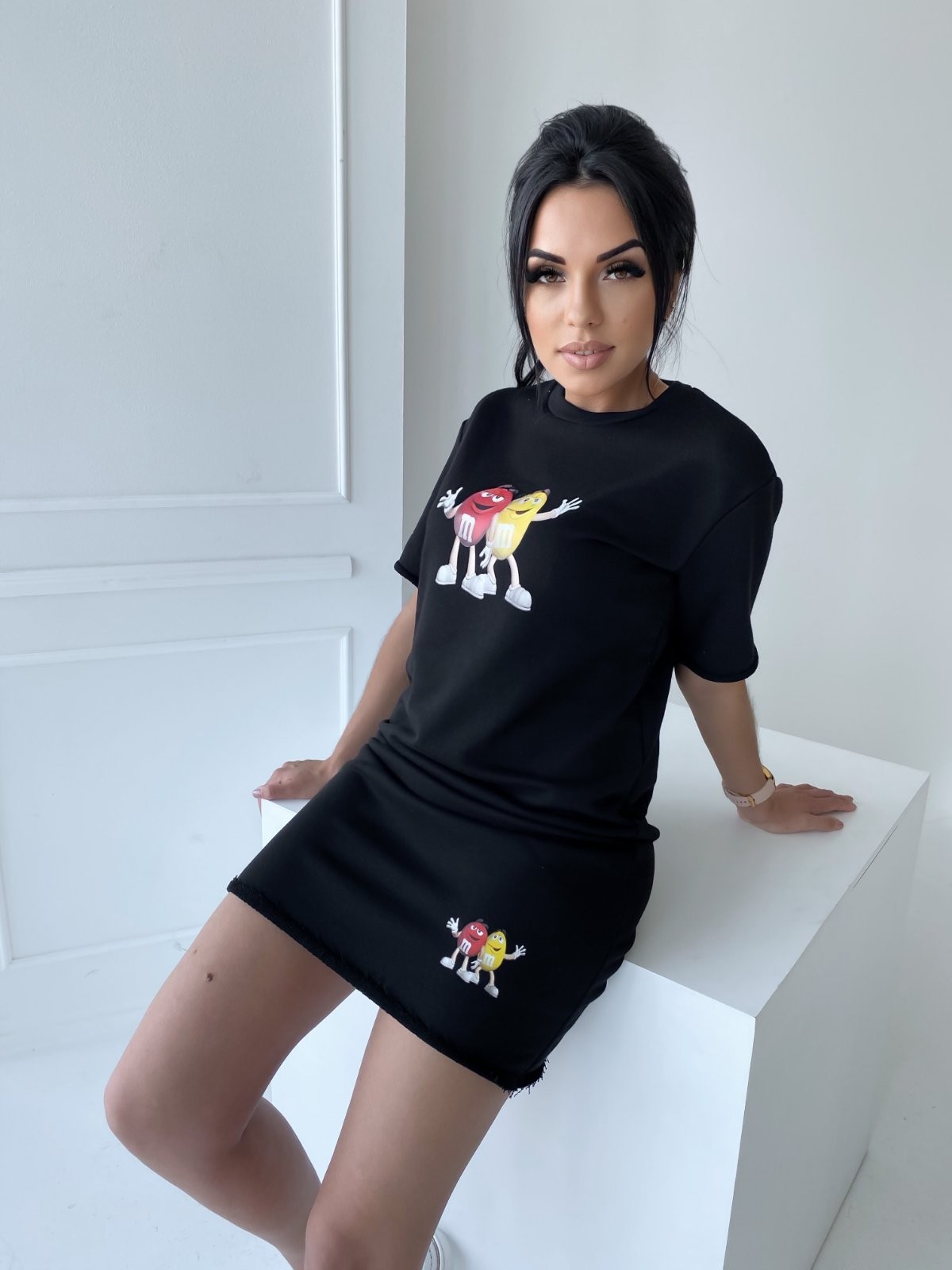 

Короткое платье с принтом Miss Podium Черный 44