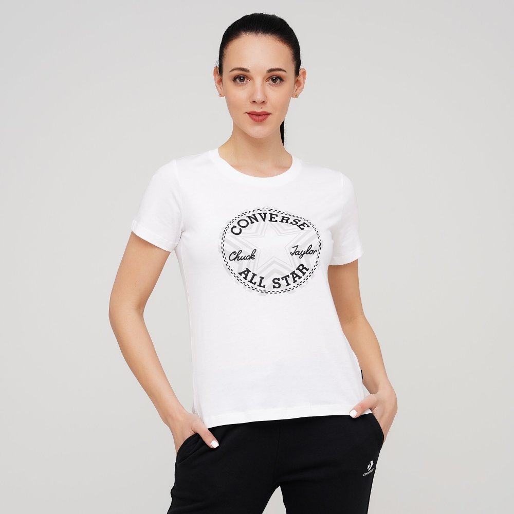 

Женская футболка Converse Multi Star Chuck Patch Tee Белый 40 (con10021643-102)