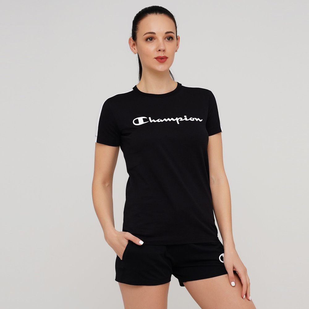 

Женская футболка Champion Crewneck T-Shirt Черный 42 (cha114024-NBK/WHT)