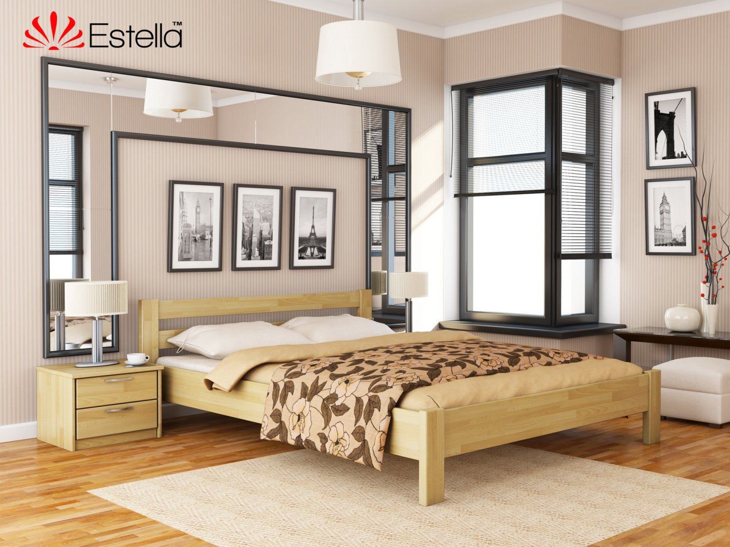 

Кровать двуспальная Рената Estella 180х190 102 - бук Щит 2Л4