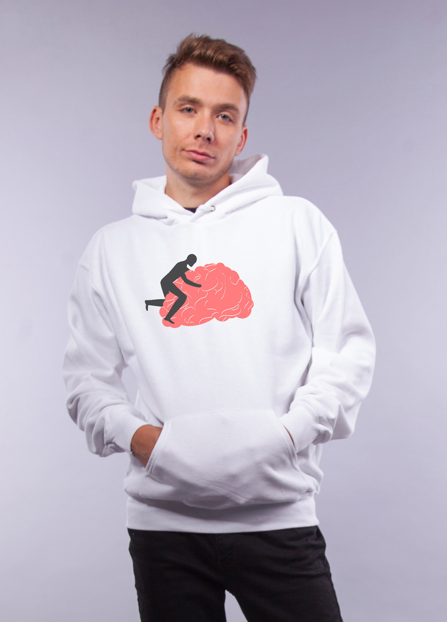 

Толстовка белая LOYS "When your brain" XXL