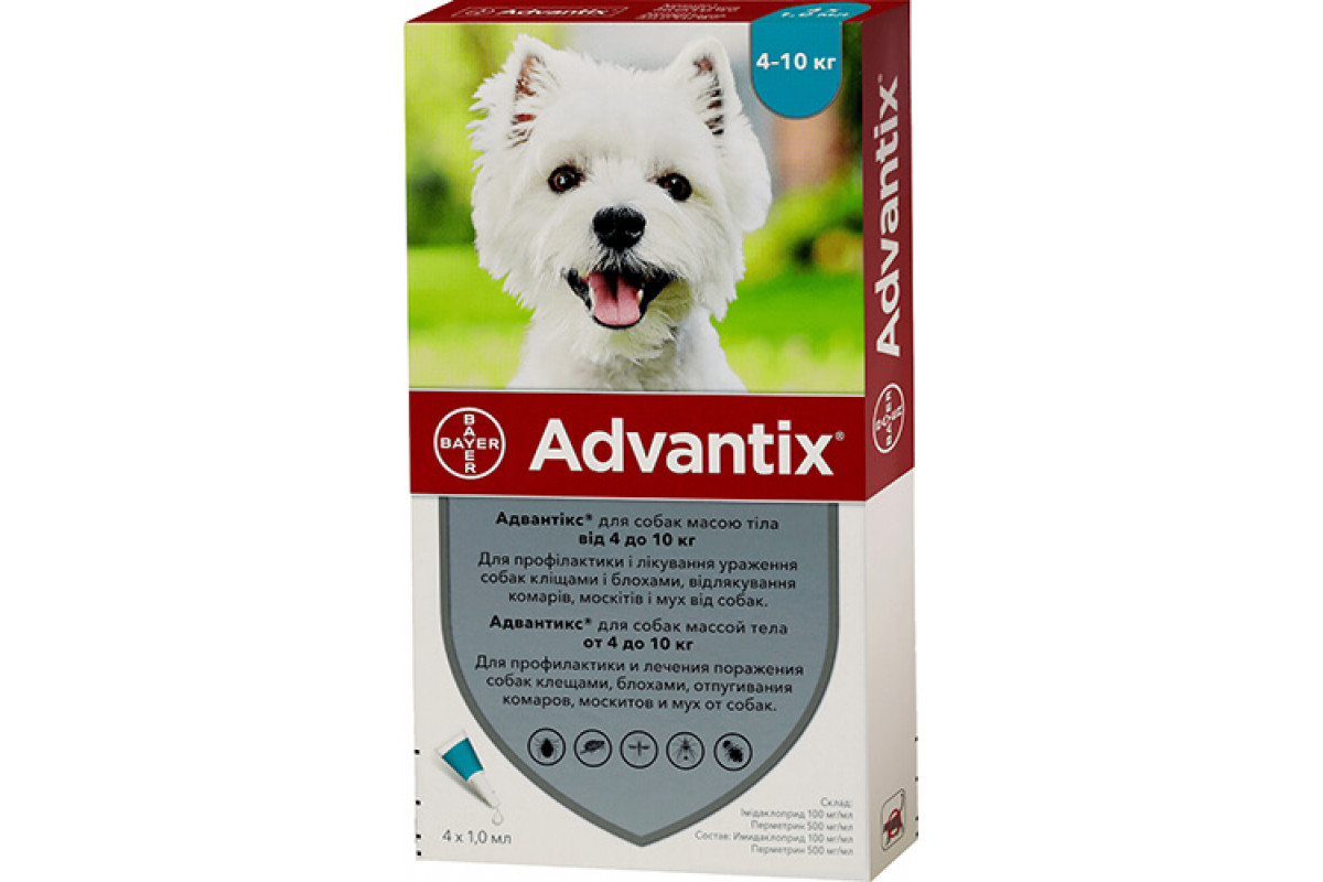 

Капли для собак 4-10 кг Bayer Advantix 1 пипетка