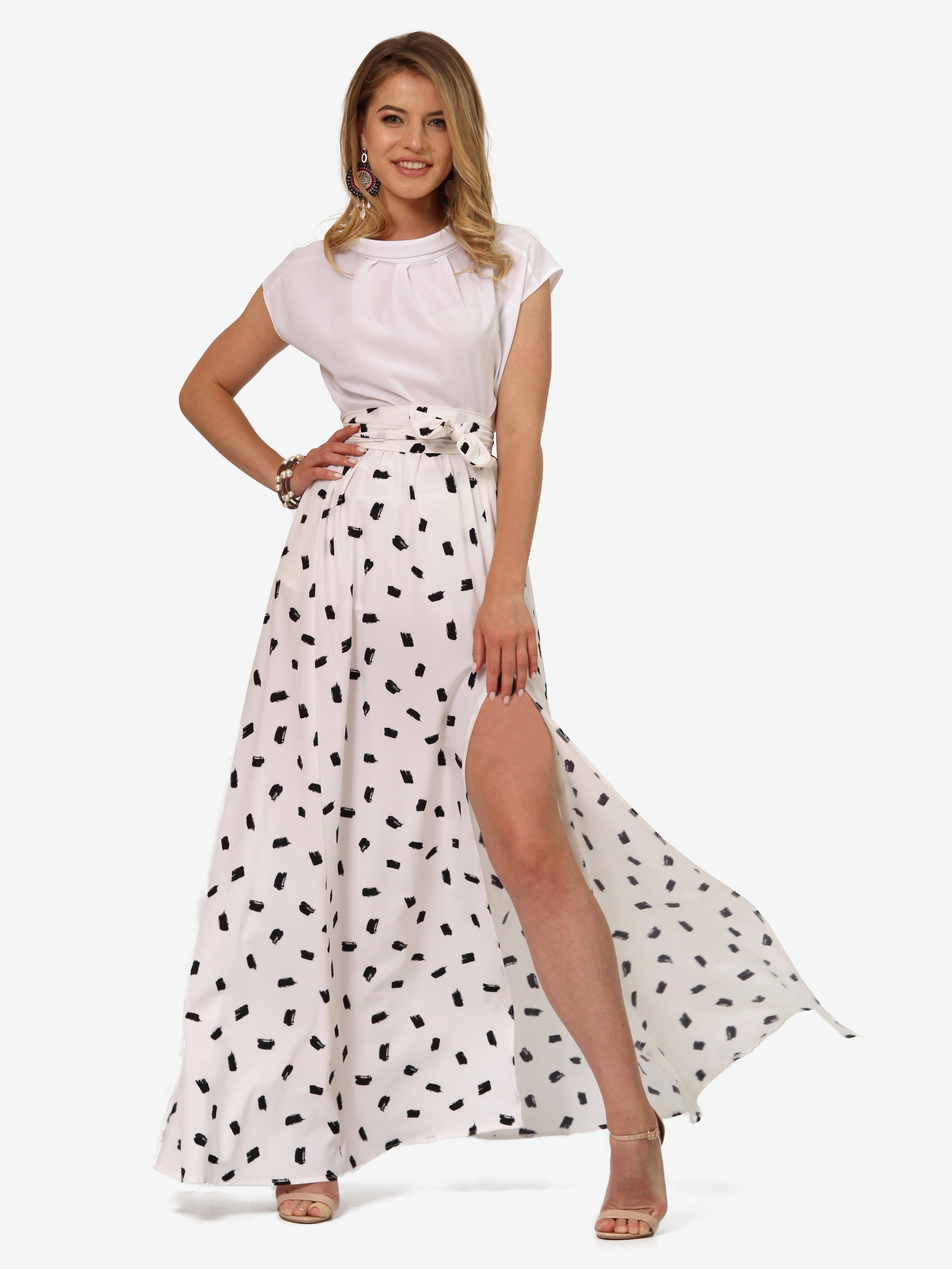 

Юбка Lila Kass Л-123-1562д XXL Черная с белым