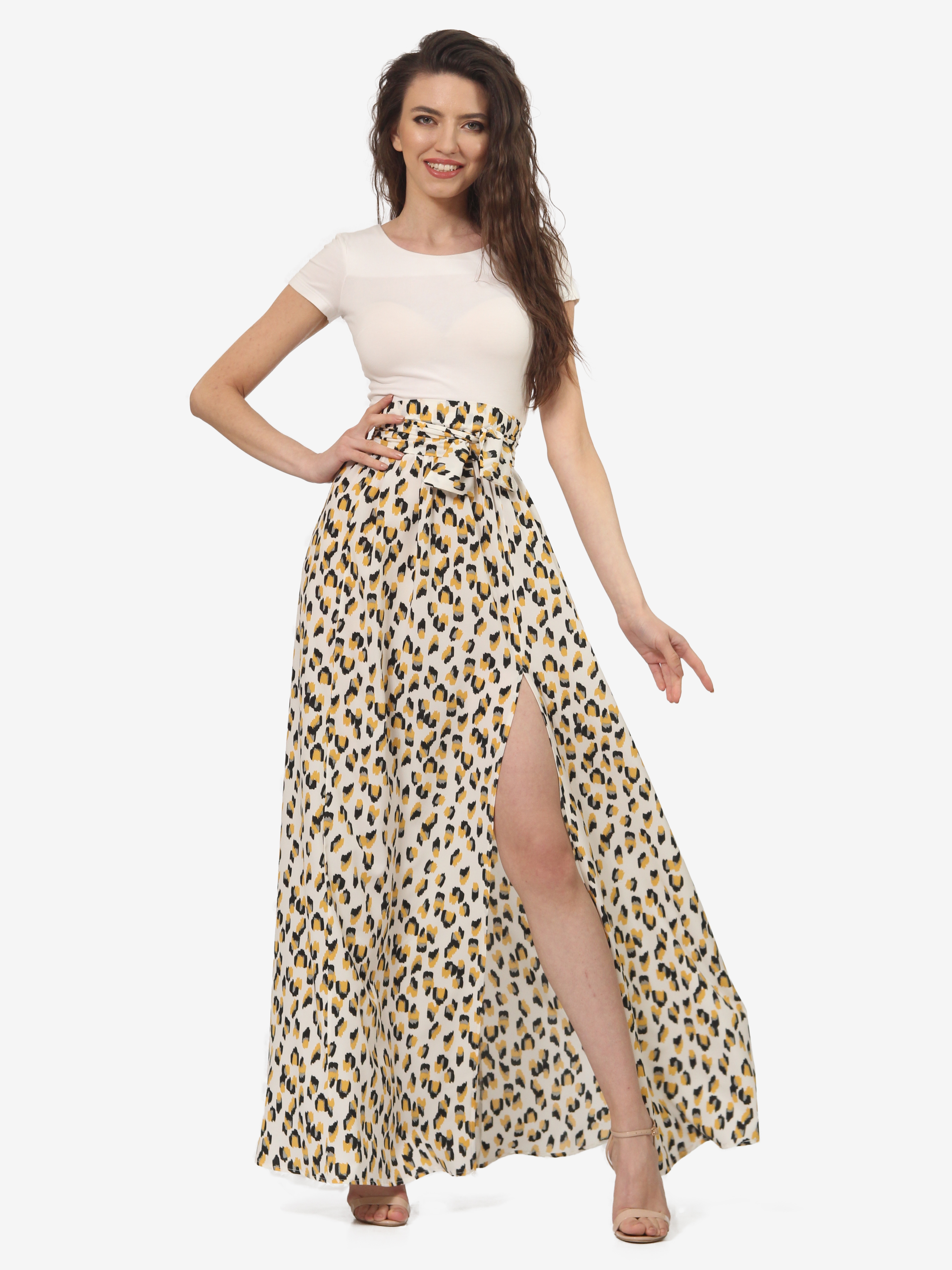 

Юбка Lila Kass Л-123-1597д 4XL Горчичная с молочным