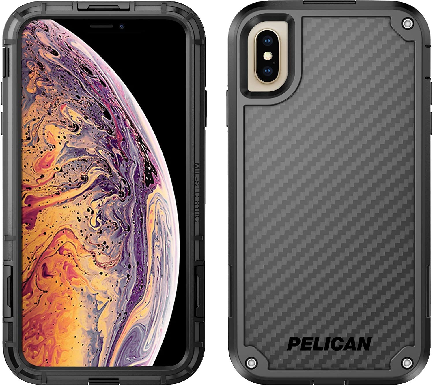 

Противоударный защитный чехол бампер с подставкой Pelican Shield iPhone XS Max Kevlar brand fibers