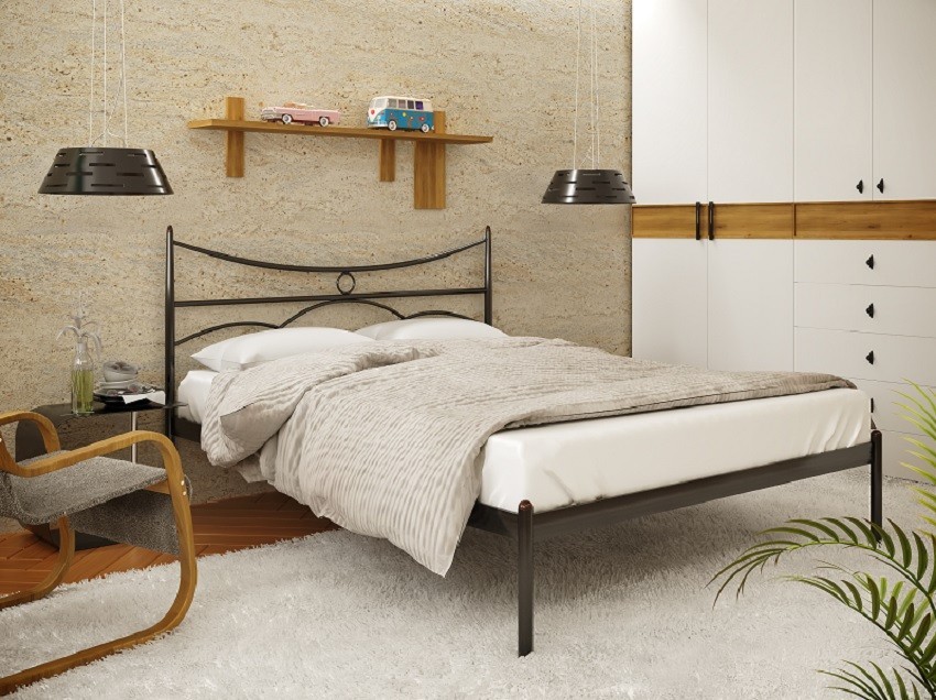 

Кровать Barselona-1 Метакам 140х200 см. Черный