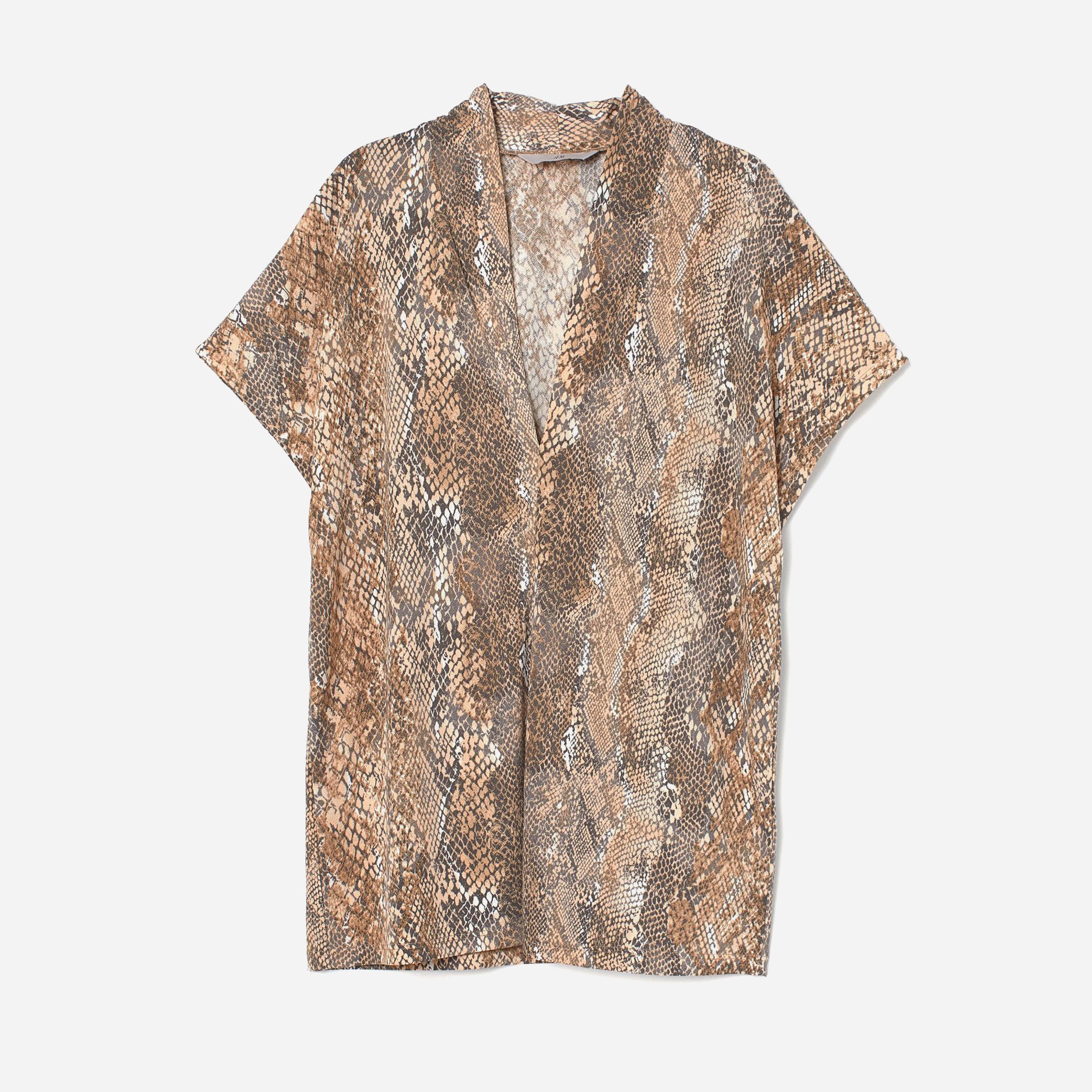 

Блузка H&M 2504-7703150  Бежевая с серым, Блузка H&M 2504-7703150 S Бежевая с серым