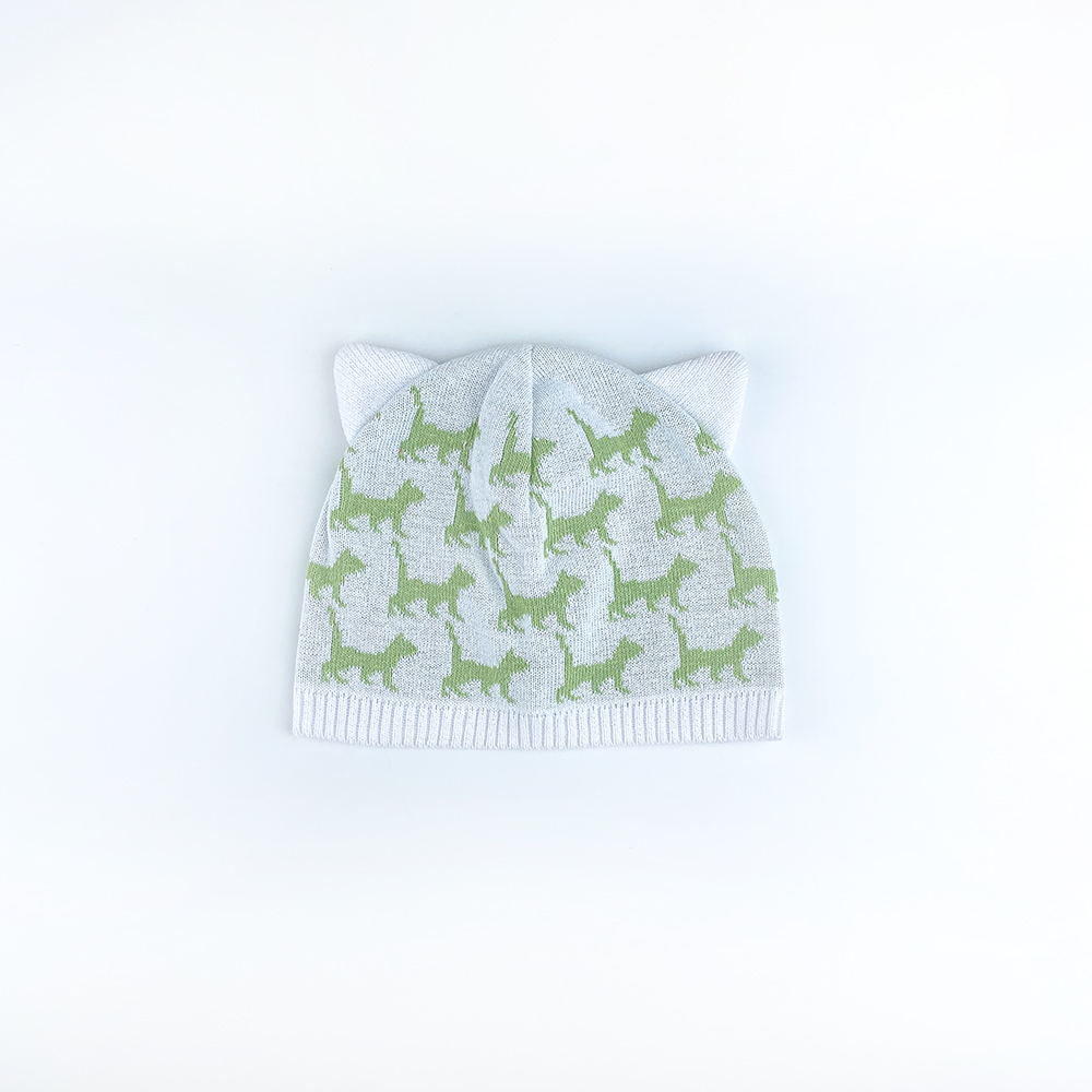 

Шапка Котики 46-48см 00673 Белый + салатовый Talvi