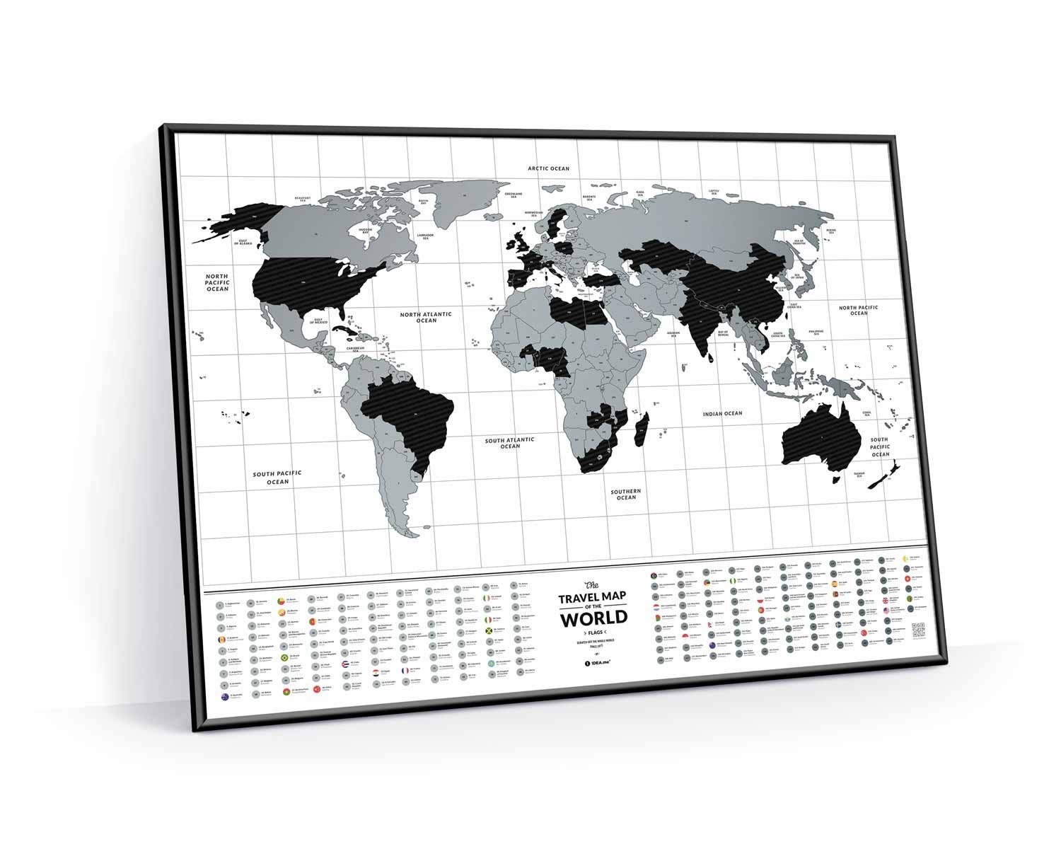 

Скретч-карта мира 1DEA.me Travel Map Flags World В раме (FW)