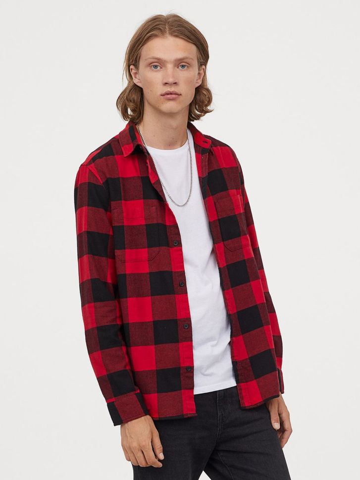 

Рубашка H&M 0743840_клетка M Красная