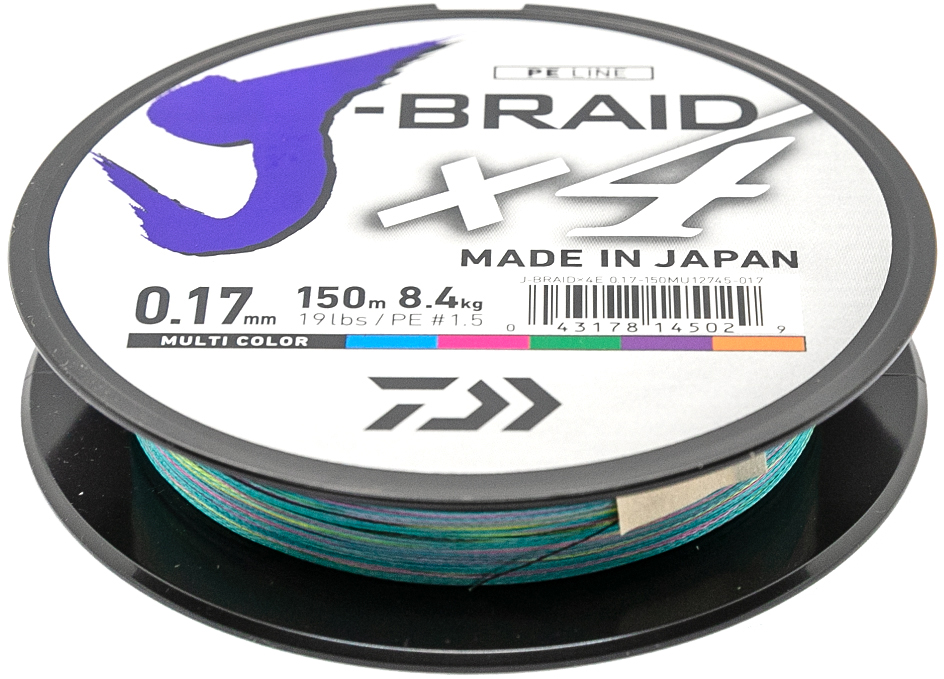 

Шнур Daiwa J-Braid X4E 0.17 мм 150 м Multi Color (12745-017)