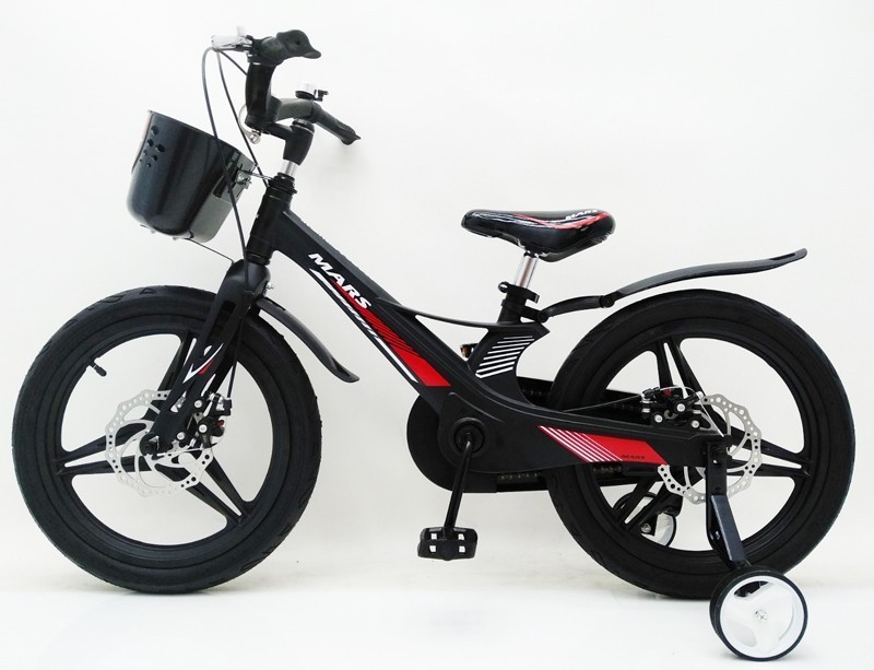 

Велосипед для хлопчика магнієвий Mars-2 Evolution 18 чорний на дисках з годинником в рулі