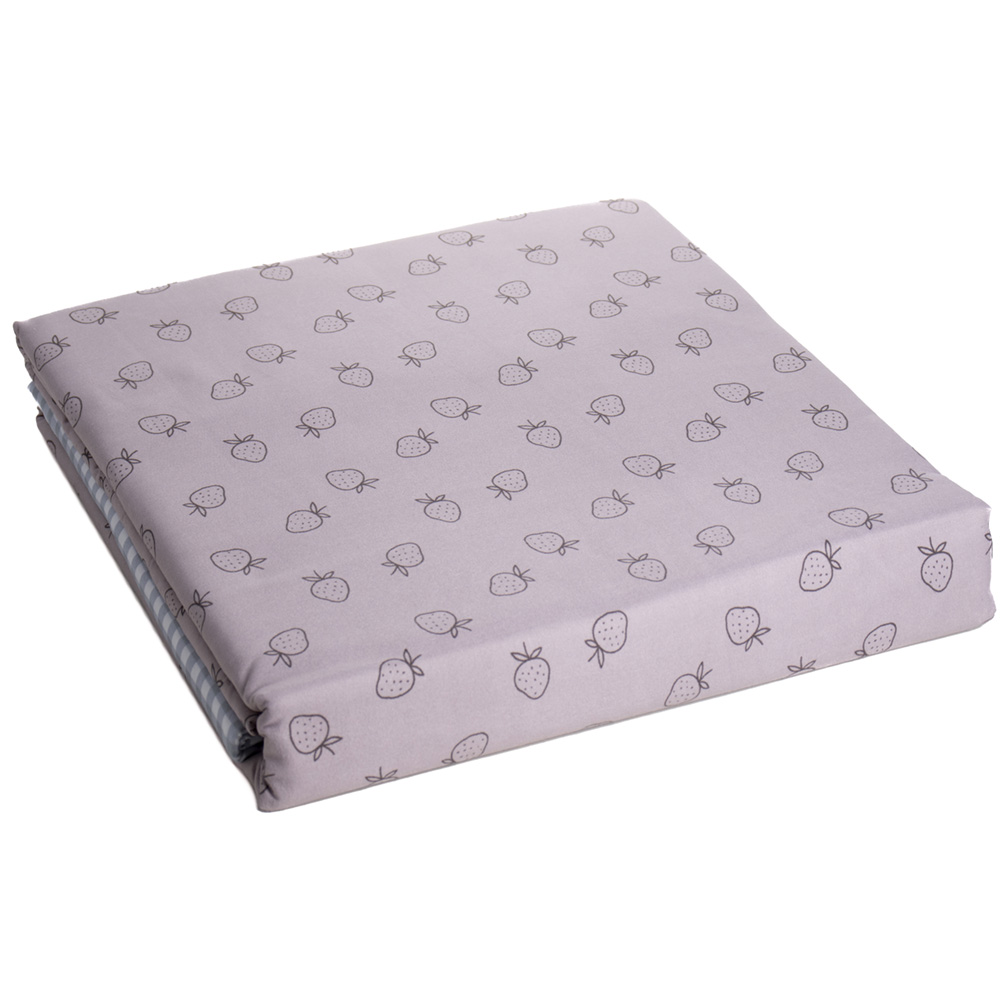 

Комплект постельного белья Двуспальный Сатин Koloco 180*220 серый/клубнички