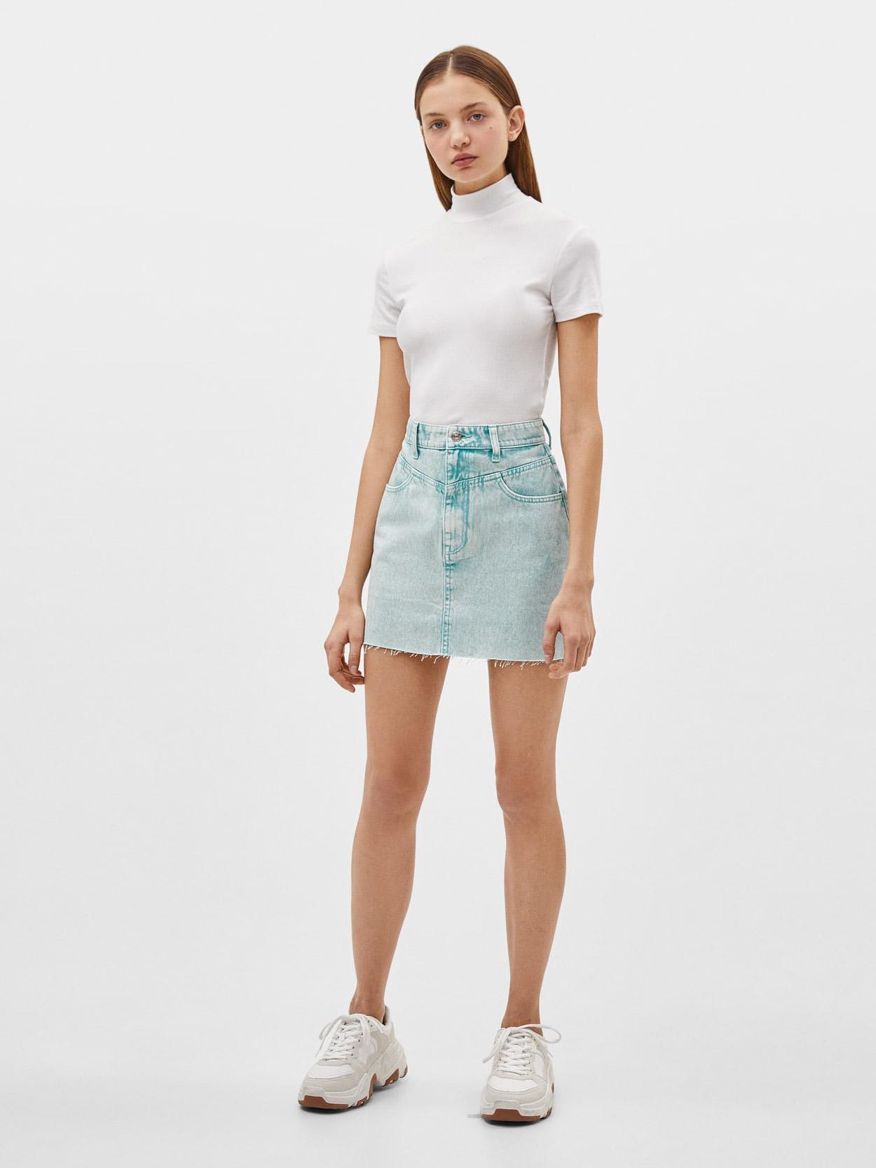 

Юбка джинсовая Bershka 0787/534/538-ACVR 34 Мятная