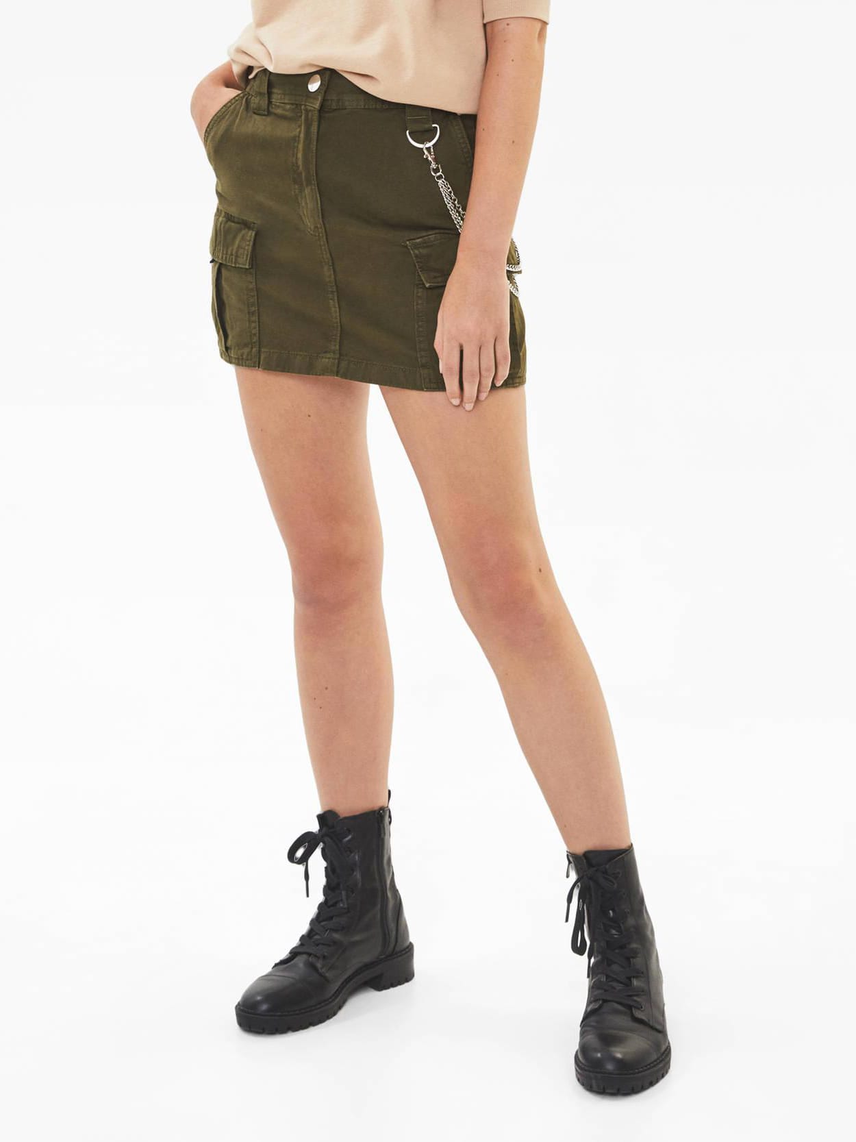 

Юбка Bershka 0740/388/505-ABTE 36 Болотная