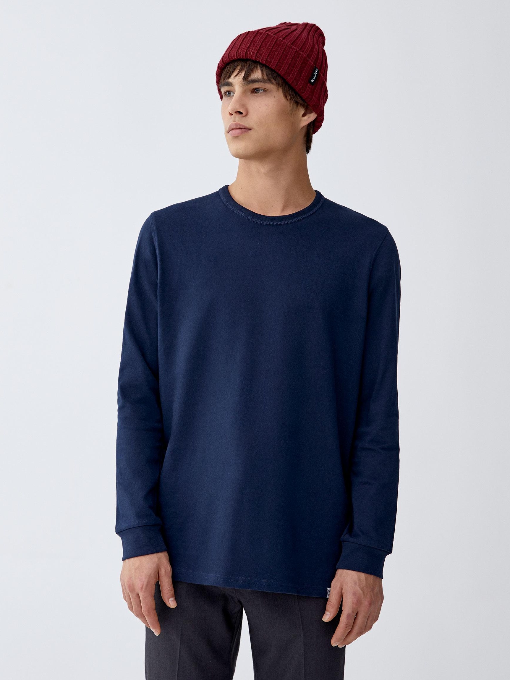 

Лонгслив Pull & Bear 9231/503/401-AAQJ S Темно-синий