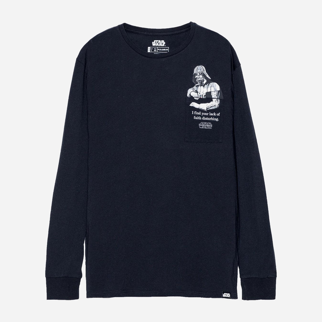 

Лонгслив Pull & Bear 5237/546/800-AAPU M Черный с принтом