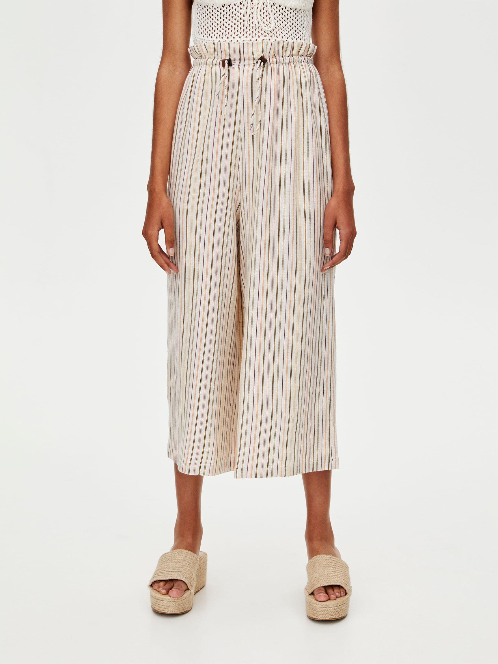 

Брюки Pull & Bear 9671/322/104-AESM L Бежевые в полоску