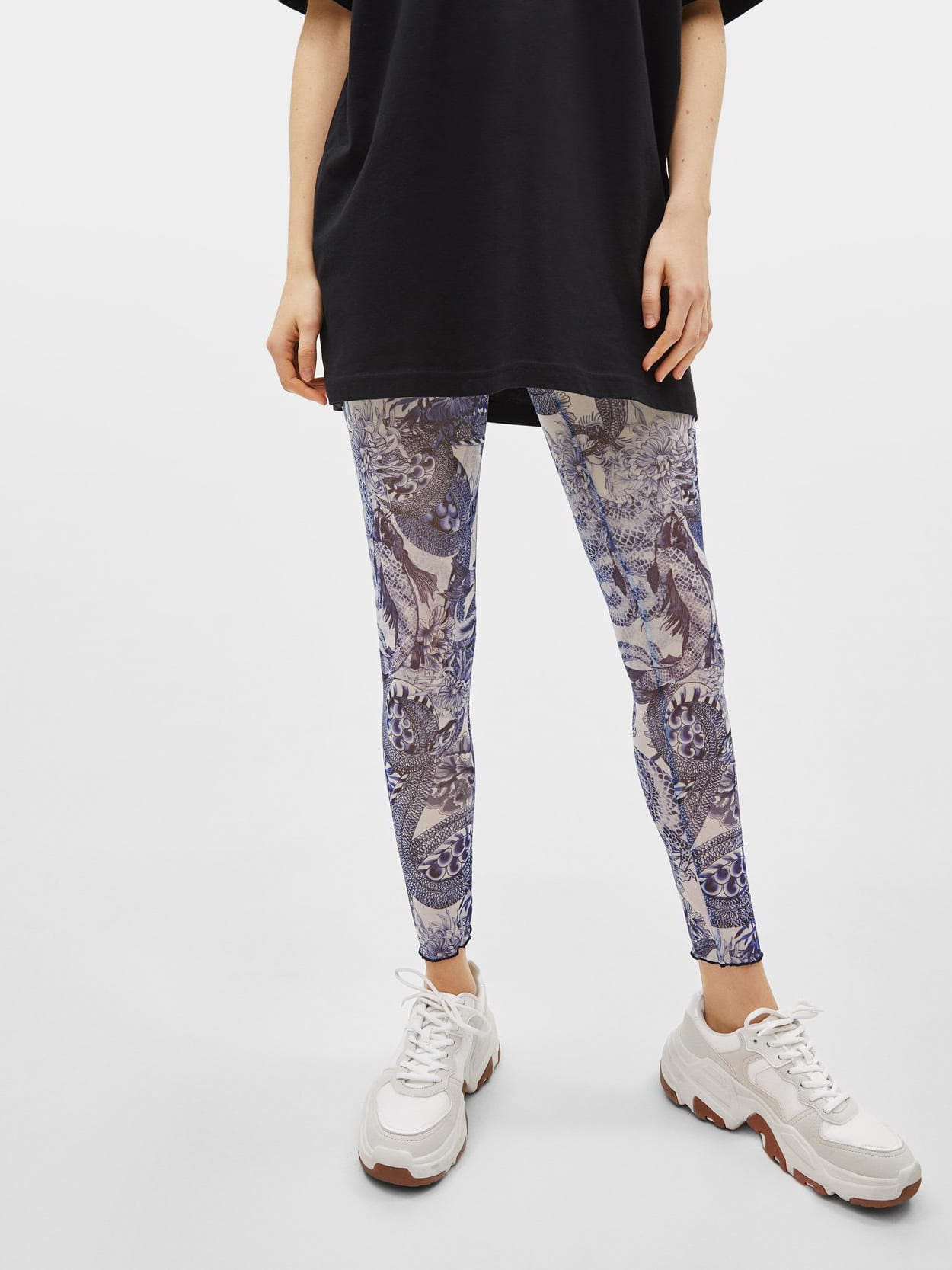 

Лосины Bershka 0082/296/401-ACIJ XS Синие с белым