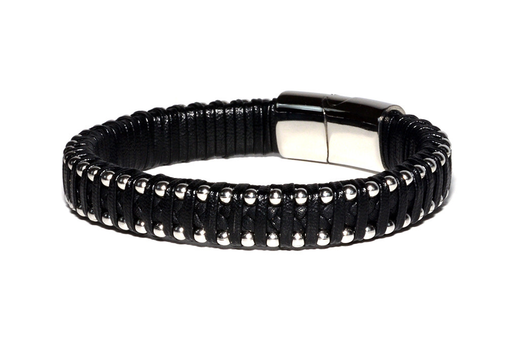 

Браслет Кожаный MS Bracelet Leather Black Steam 442msb мужской Черный 21 размер