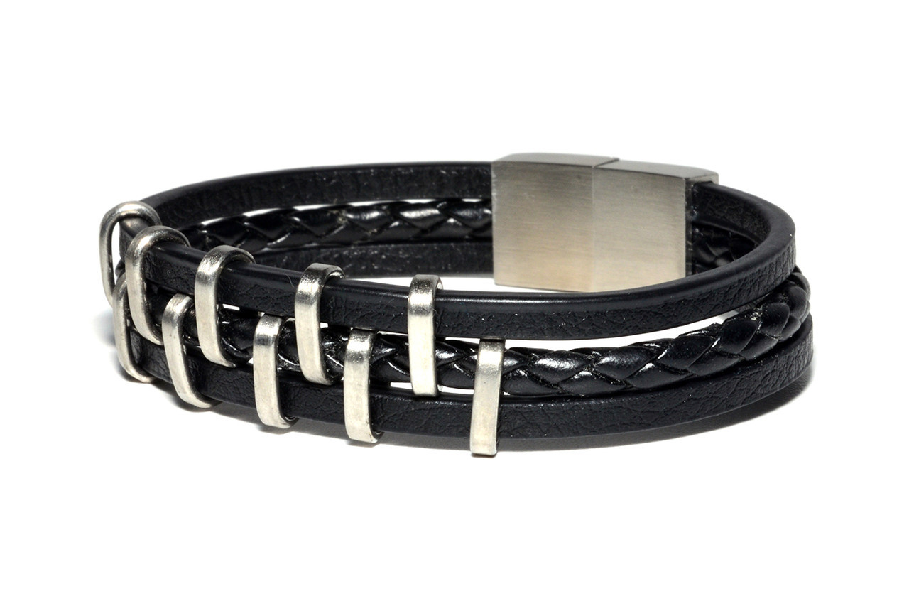 

Браслет Кожаный MS Bracelet Leather Black Torsten 471msb мужской Черный 19 размер