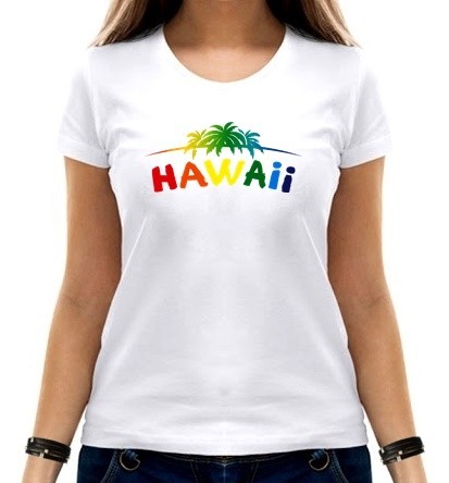 

Футболка женская Hawaii  белая, Футболка женская Hawaii L белая