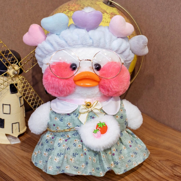 

Мягкая игрушка уточка "Cafe-mimi duck" с повязкой сердечки, 30см.