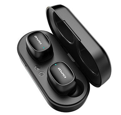 

Наушники беспроводные Bluetooth Awei T13 с кейсом Черные (gr_010885)