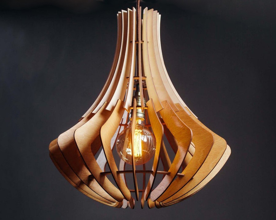 

Люстра деревянная Wood Сонце 32/40 см