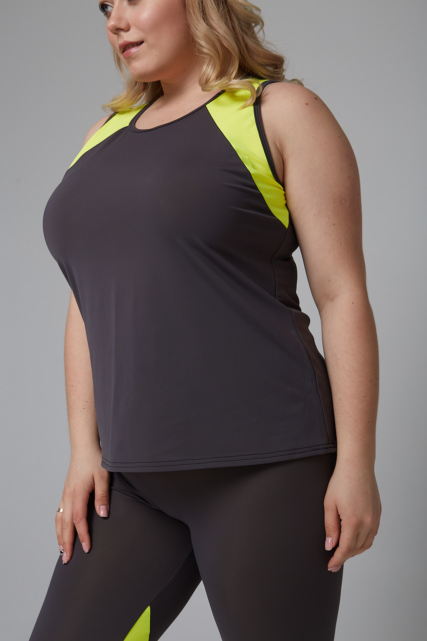 

Женская спортивная майка Bodyplus Gray + Yellow XXL Графит - Желтый 556733