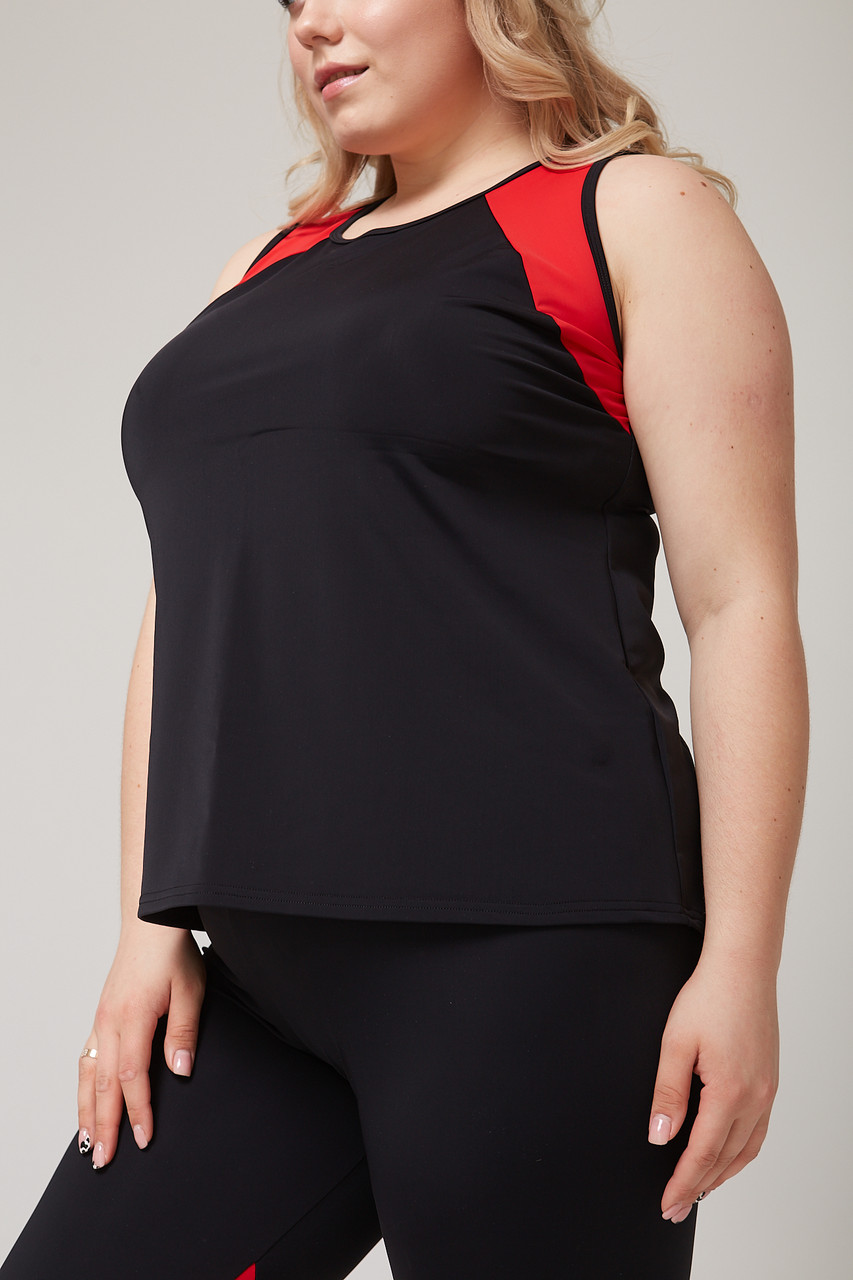 

Женская спортивная майка Bodyplus Black + Red XXL Черный - Красный 556731