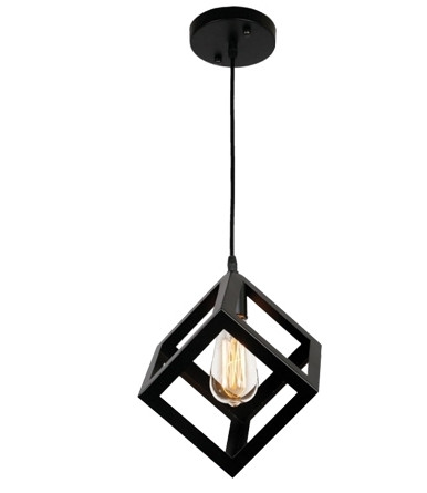 

Люстра подвесная лофт куб SVLIGHT одноламповый 160/1 черный