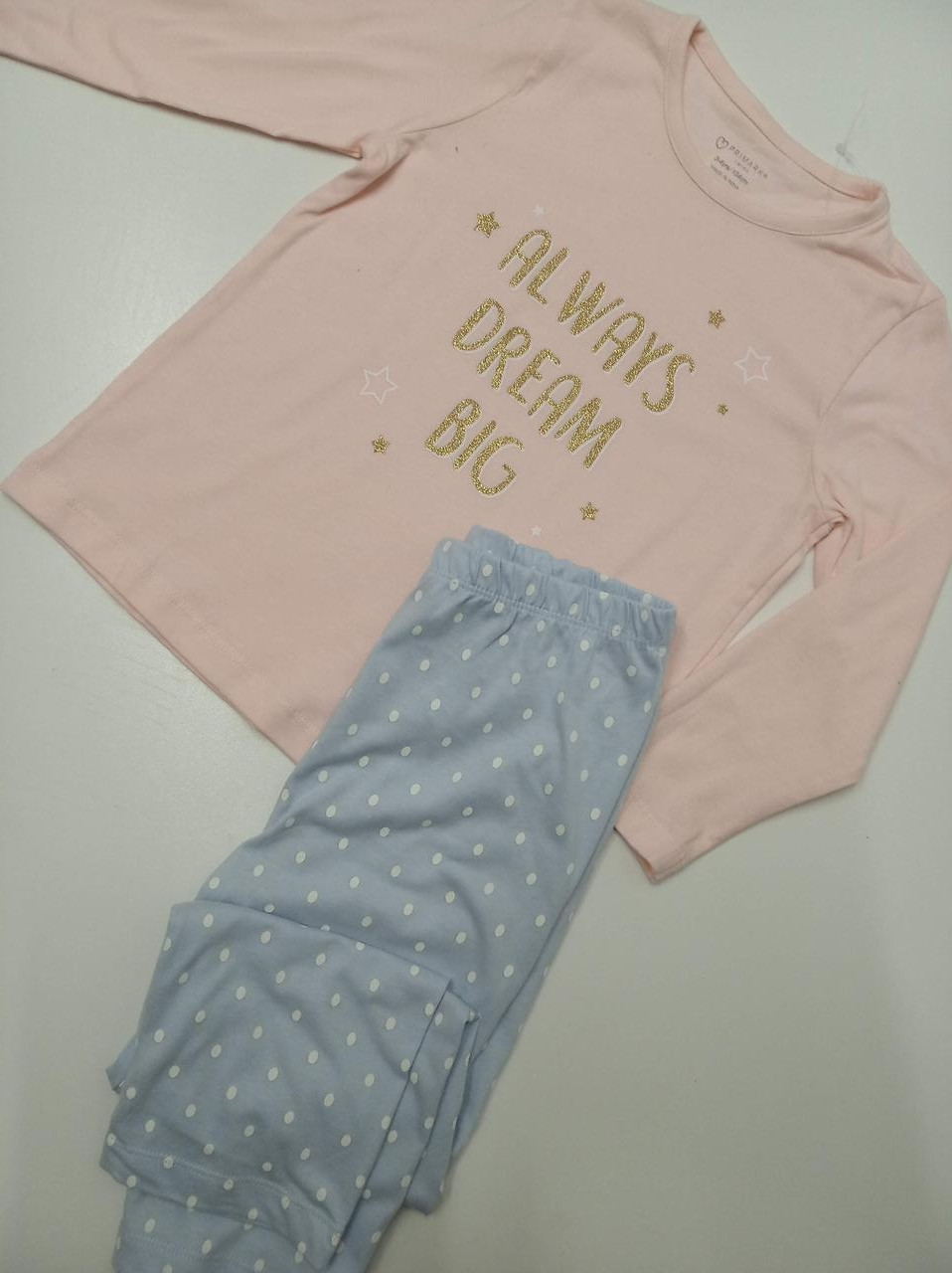 

Детская пижама из хлопка от Primark 3- 4 года 104 см 7- 8 лет 128 см розовый с голубым